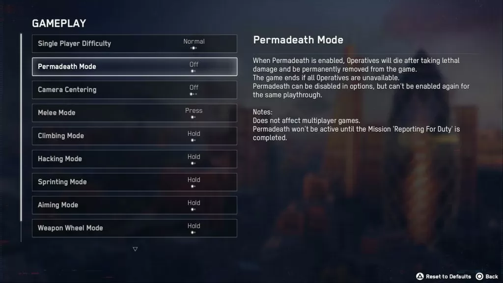 watch dogs legion how to turn off permadeath