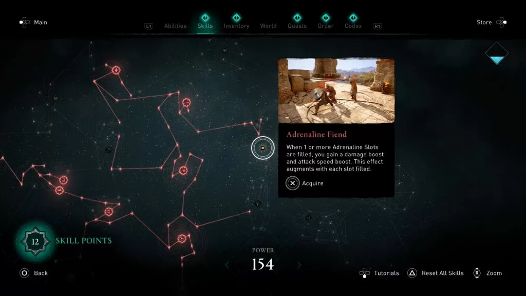 ac valhalla skill tree how to get skill points reset skills