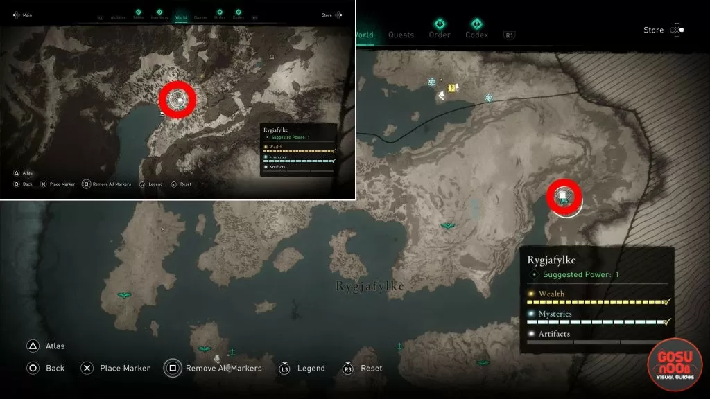 where to find rygjafylke hoard treasure map ac valhalla