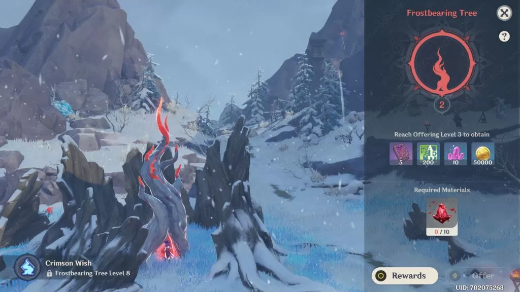 FrostBearing Tree Location Genshin Impact Crimson Wish