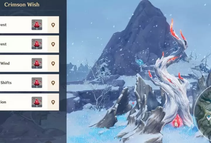 Genshin Impact Crimson Wish Frost Bearing Tree