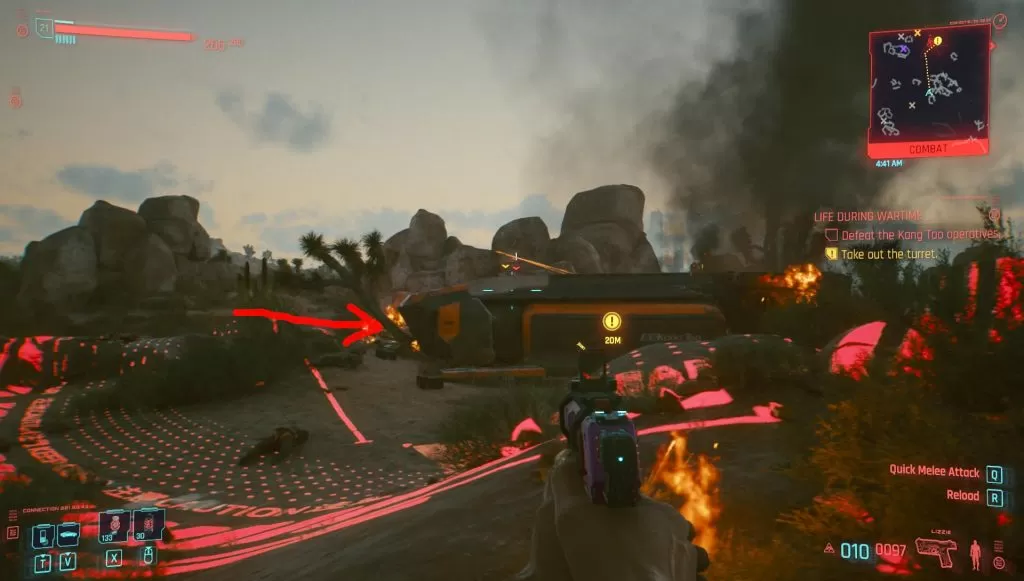 cyberpunk 2077 life during wartime take out the turret