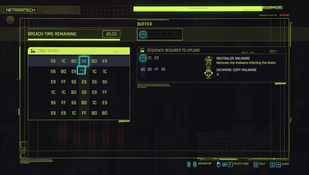 cyberpunk 2077 militech datashard correct hack sequence