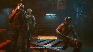 cyberpunk 2077 talk to dum dum tell jackie to sit down or not