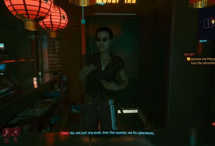 cyberpunk 2077 the gift retrieve the ping quickhack from the netrunner