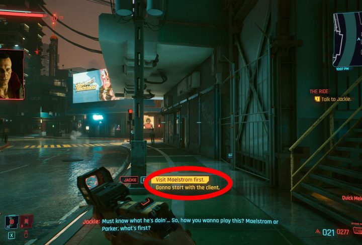 maelstrom or parker who to visit first the ride cyberpunk 2077 quest guide