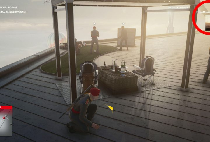 hitman 3 flying monkey business where to place banana