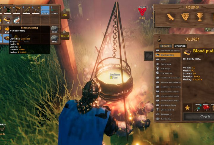 blood pudding valheim best food