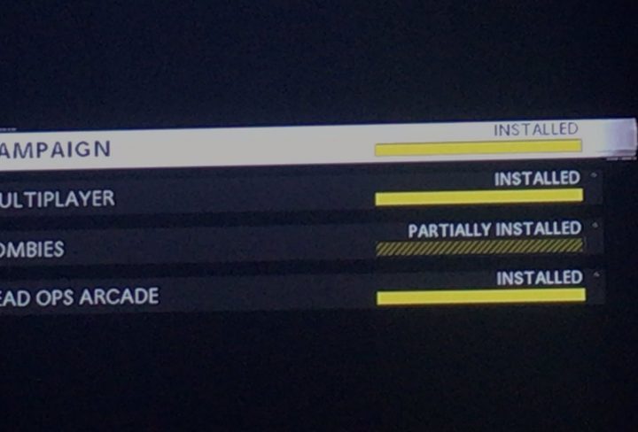 cod cold war zombies partially installed