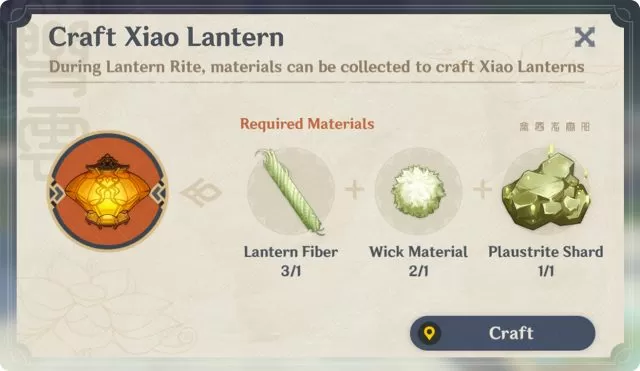 lantern fiber wick material & plaustrite shard locations genshin impact