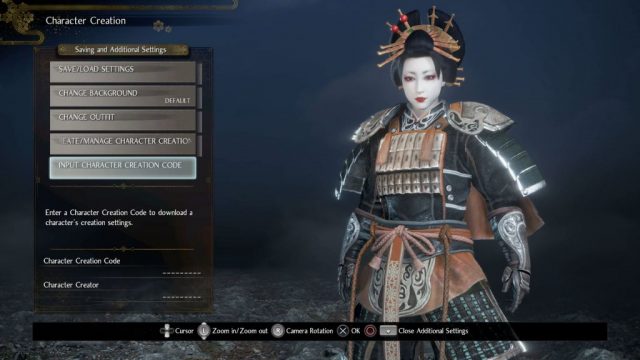 nioh 2 character creation code from ps4 to pc