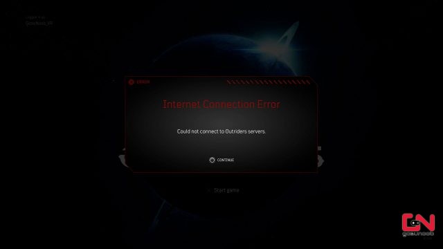 outriders demo internet connection error stuck on authenticating cannot connect to servers