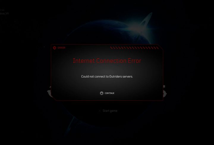 outriders demo internet connection error stuck on authenticating cannot connect to servers