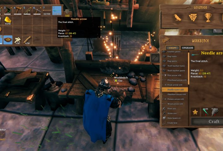 valheim needle how to unlock needle arrows