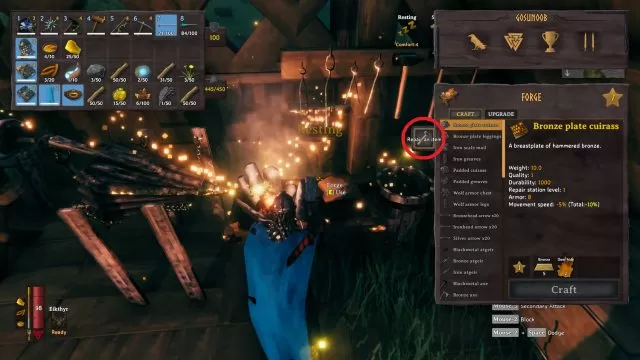 valheim repair bronze axe tools armor walls