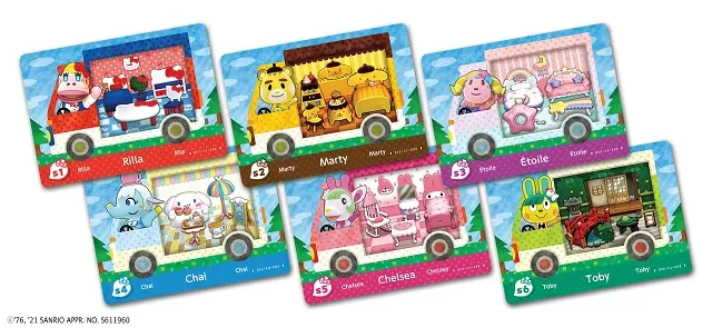 animal crossing hello kitty items villagers amiibo cards