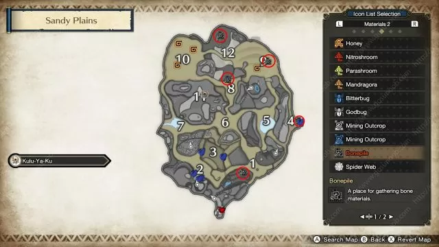 monster hunter rise eroded skeleton locations map