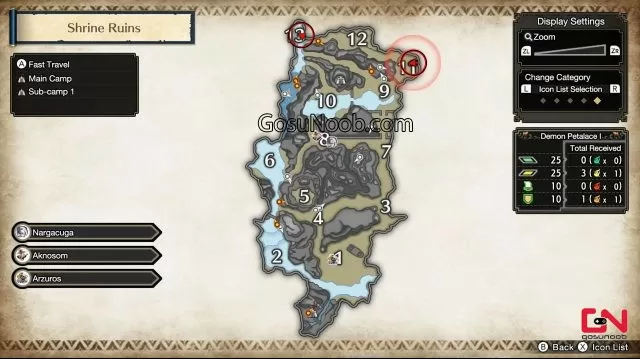 where to find warm pelts monster hunter rise sub camp 2