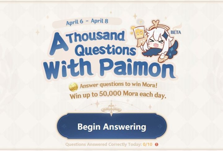 a thousand questions with paimon quiz genshin impact