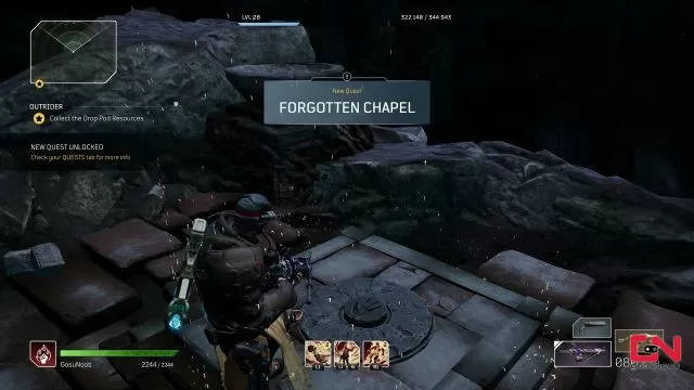 outriders secret side quest forgotten chapel legendary chest & stone pillar locations