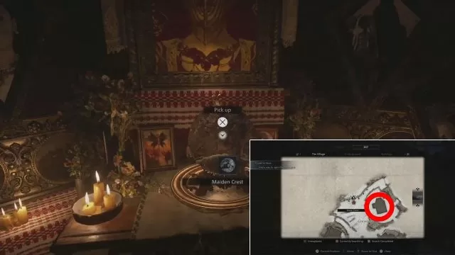 how to open dimitrescu castle gate resident evil 8 village maiden crest location
