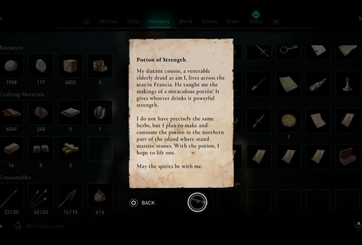 potion of strength ac valhalla treasure hoard map wrath of the druids