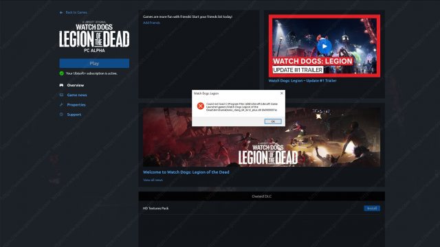 Watch Dogs Legion of the Dead Could Not Load DuniaDemo_clang_64_dx12_plus dll Crash