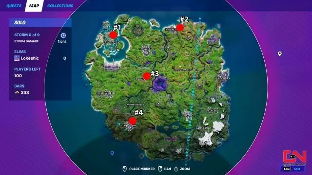 where to find week 3 alien artifacts fortnite locations