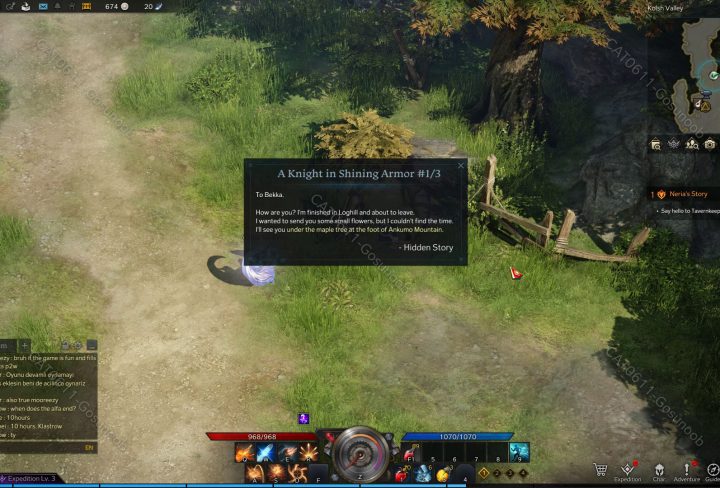 a knight in shining armor hidden story location lost ark