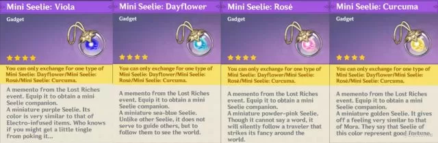 Mini Seelie - Dayflower, Rose, Viola and Curcuma Genshin Impact