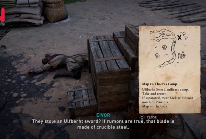 Ulfberht Sword Location - AC Valhalla Map to Thieves Camp