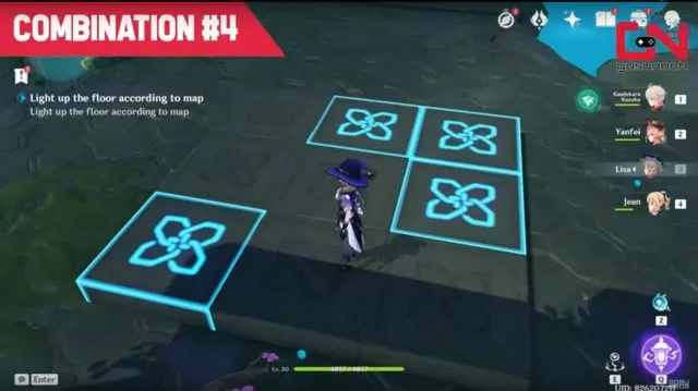 light up the floor according to map 4