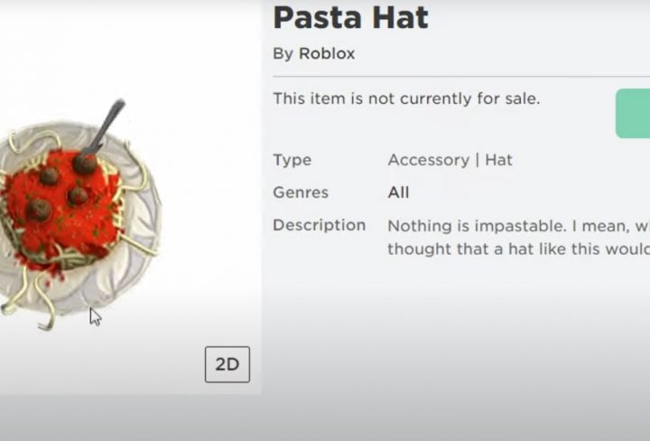 How to get Pasta Hat - Roblox Promo Codes