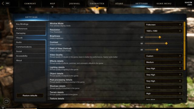New World Settings - Graphic, FPS, Gameplay
