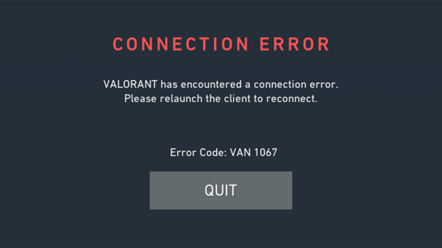 Van 1067 Error Code Fix – Valorant