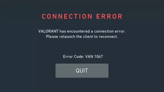 Van 1067 Error Code Fix – Valorant