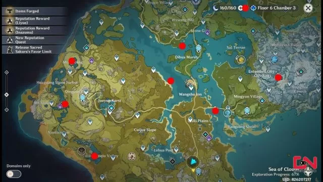 all fishing spots locations genshin impact