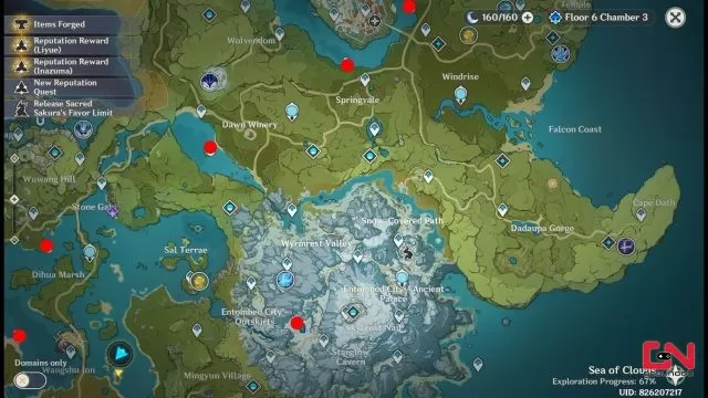 genshin fishing locations