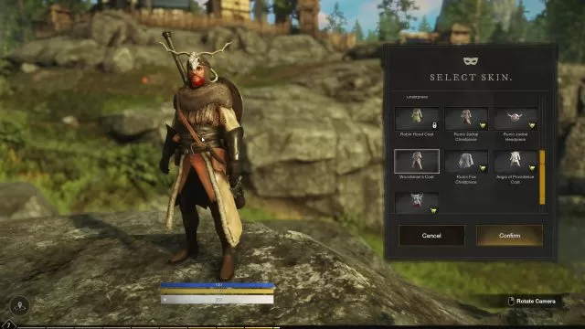 how to select skin in new world