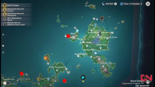 where to find fishing spots in genshin islands