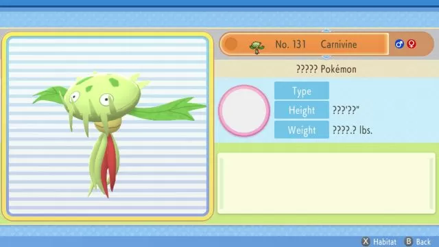 Carnivine Pokemon Brilliant Diamond and Shining Pearl