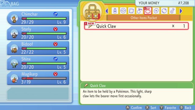 Quick Claw Location - Pokemon Brilliant Diamond & Shining Pearl