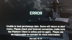 battlefield unable to load persistence data 15-7a error fix