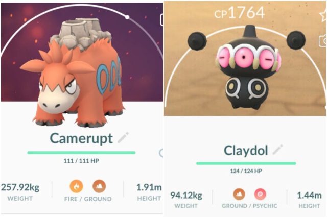 Camerupt & Claydol Pokemon Go Raid Bosses