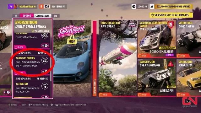 forza horizon 5 flock of trucks daily challenge