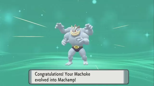 how to evolve machoke into machamp in pokemon bdsp