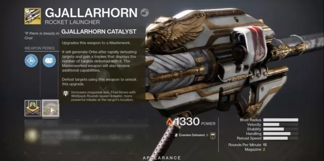 Destiny 2 Gjallarhorn Catalyst