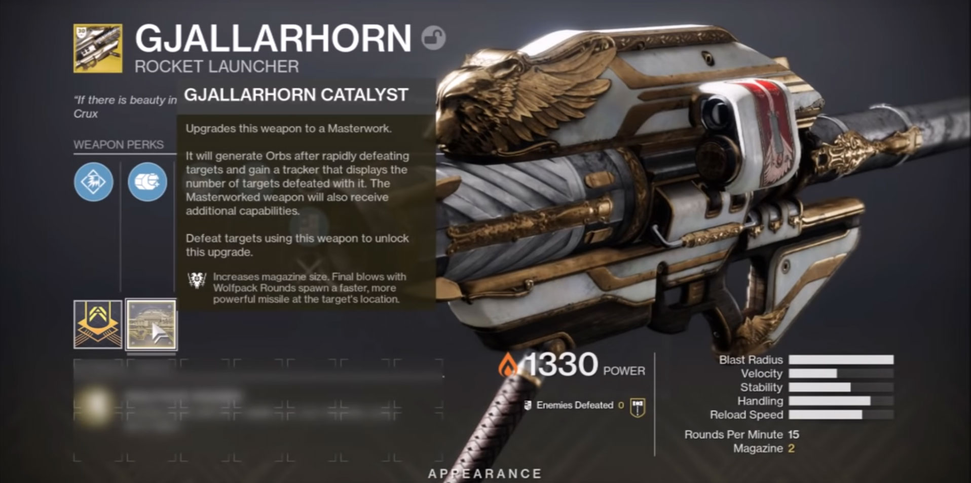 Destiny 2 Gjallarhorn Catalyst