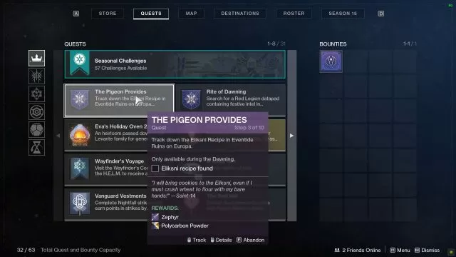 destiny 2 eliksni recipe location