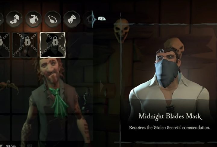 Get Midnight Blades Mask in Sea of Thieves Stolen Secrets Commendation